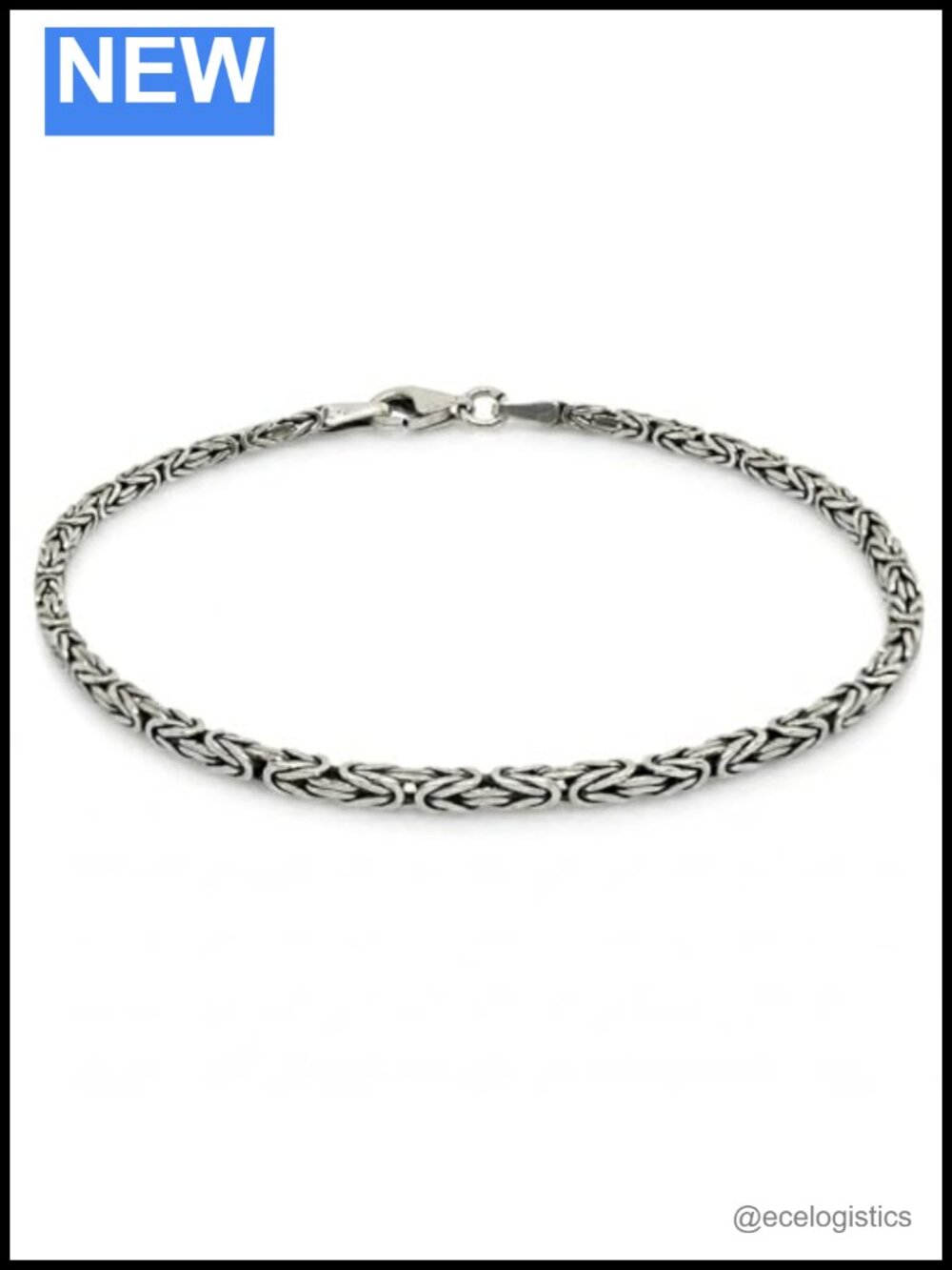 Byzantine Link Bracelet 925 Sterling Silver Lobster Clasp